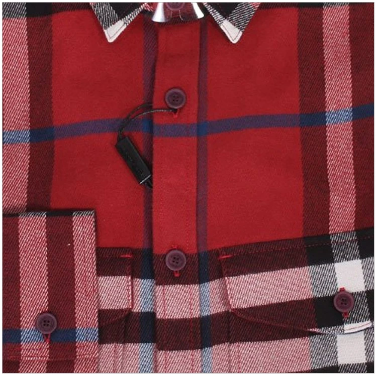 商品Burberry|Burberry 博柏利 男士格纹全棉长袖衬衫红色 3942164,价格¥2130,第5张图片详细描述