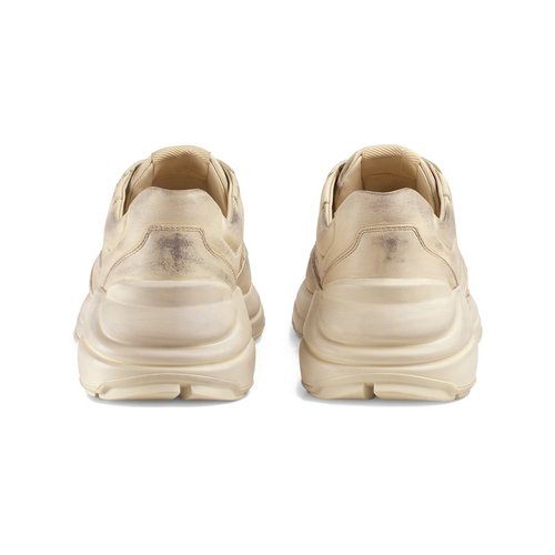 商品Gucci|【包税】GUCCI/古驰 Rhyton系列 女士象牙色皮革脏脏运动鞋老爹鞋550046 A9L00 9522,价格¥6687,第4张图片详细描述