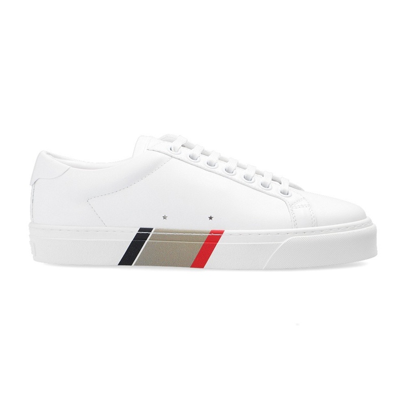 商品Burberry|奥莱 博柏利 男士皮革条纹装饰运动鞋(3色可选）,价格¥3201,第4张图片详细描述