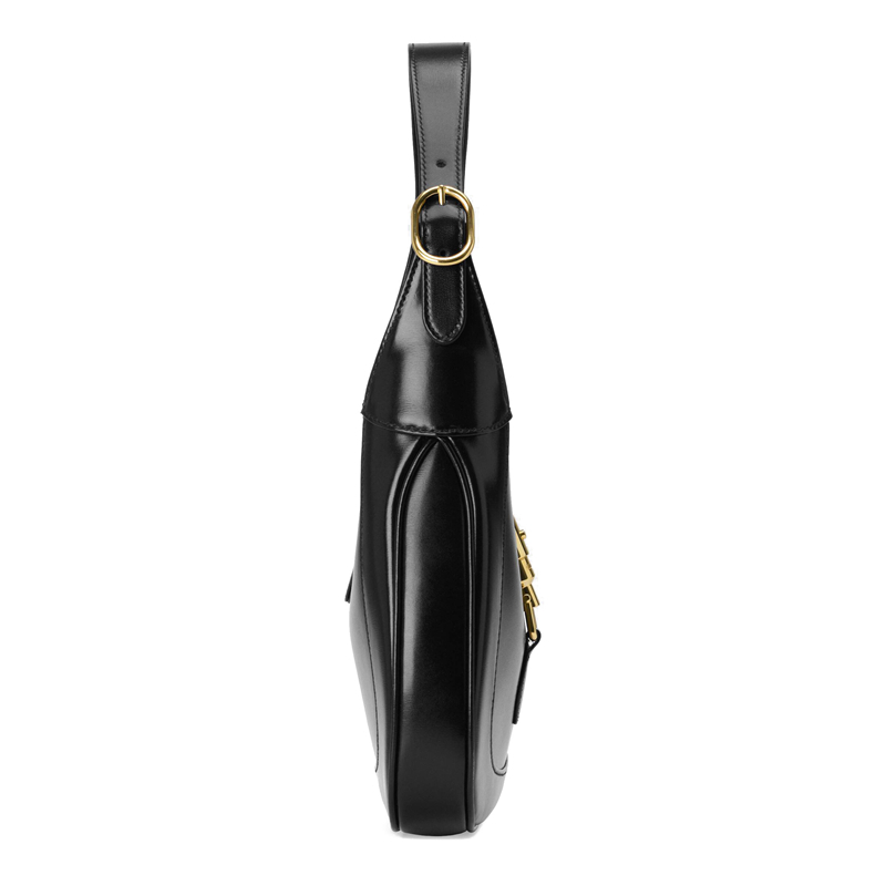商品Gucci|GUCCI/古驰 Jackie 1961 女士小号黑色牛皮锁扣手提单肩包 636709 10O0G 1000,价格¥20484,第5张图片详细描述