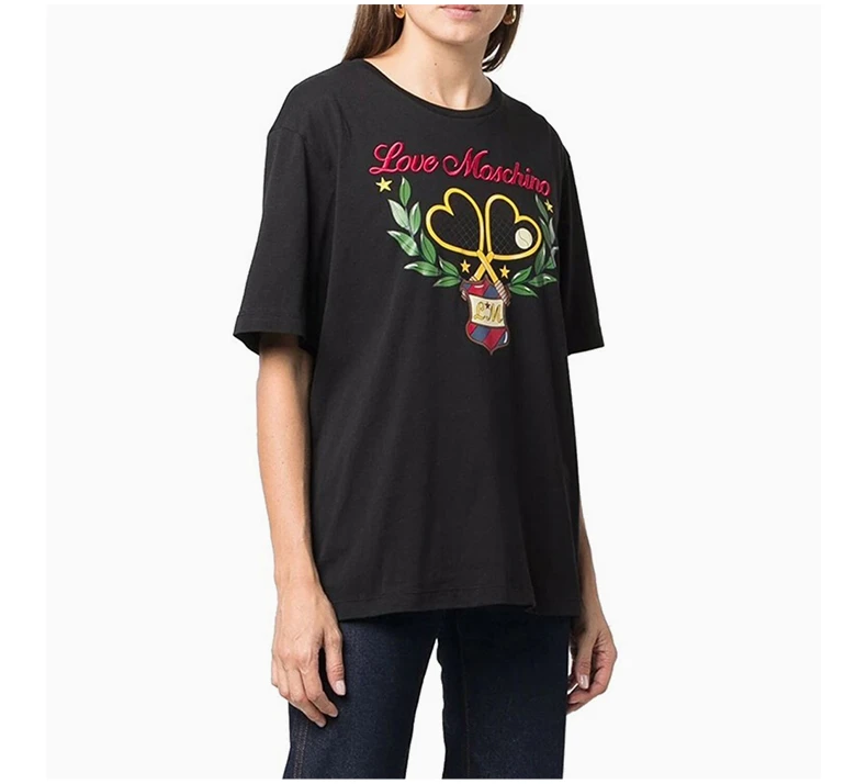 商品Moschino|MOSCHINO 黑色女士T恤 W4F8744-M3876-C74,价格¥521,第5张图片详细描述