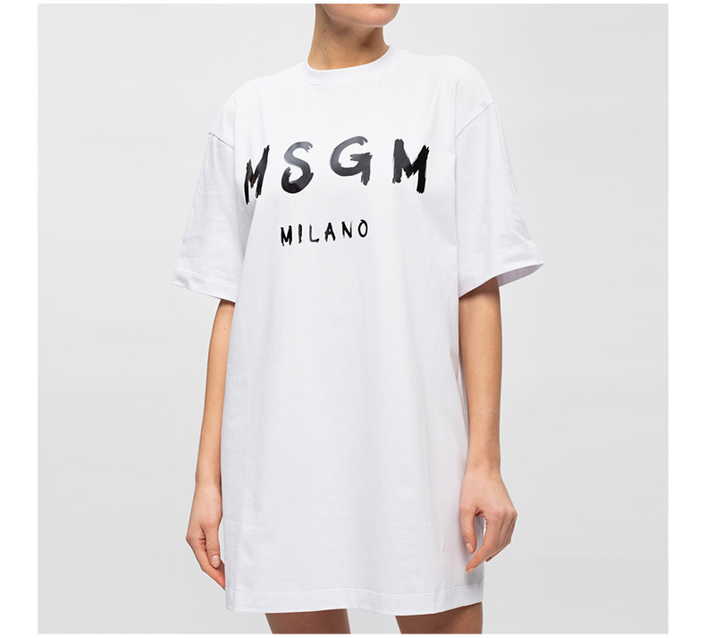 商品MSGM|MSGM 女士白色印花棉质短袖T恤 3041MDA68-217298-01,价格¥608,第7张图片详细描述