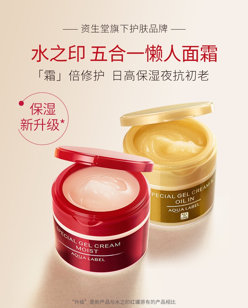 商品Shiseido|资生堂 水之印五合一面霜紧致抗初老补水修复 90g,价格¥216,第1张图片详细描述