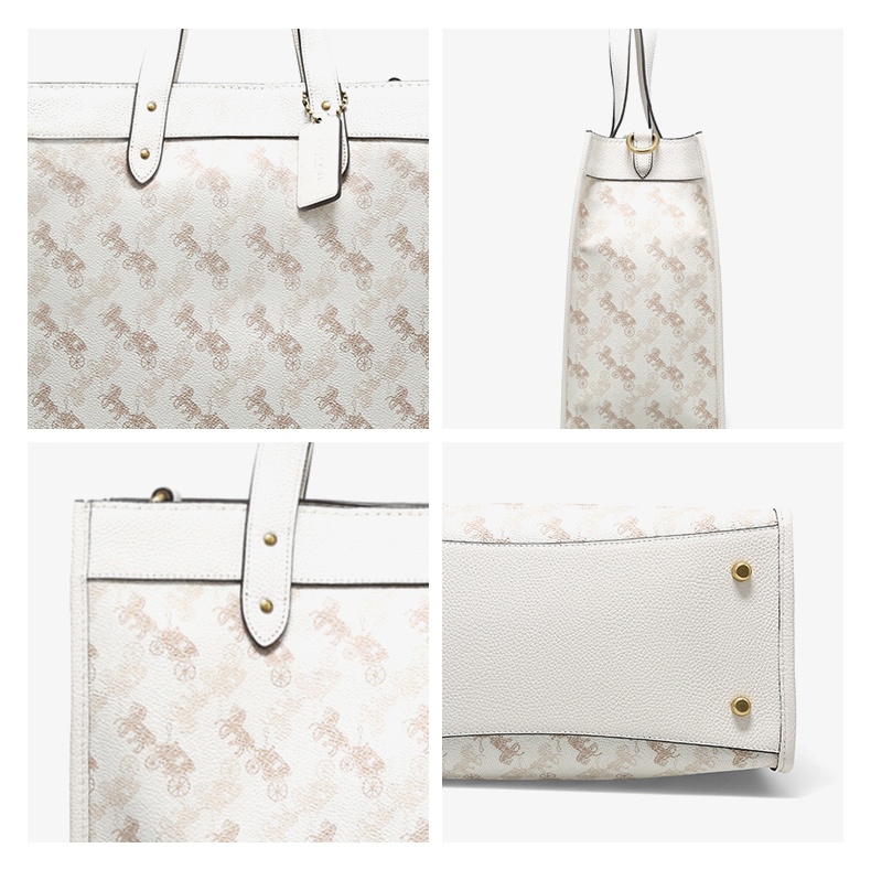 商品[国内直发] Coach|Coach 蔻驰 大号FIELD系列女士PVC配皮斜跨单肩托特包 白色印花 89143B4RGL,价格¥3042,第8张图片详细描述