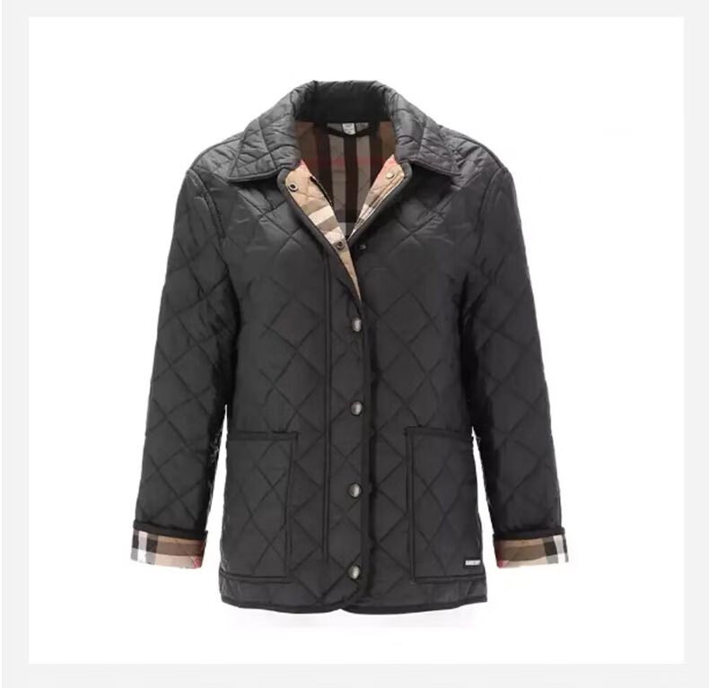 商品Burberry|现货 BURBERRY/博柏利 女士黑色聚酰胺贴袋按扣开襟棉服 80841941/80914431,价格¥3077,第5张图片详细描述