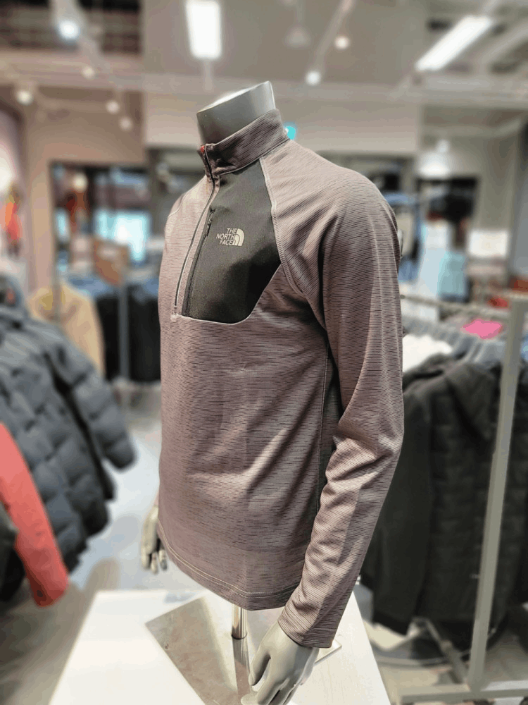 商品The North Face|【Brilliant|包邮包税】北面户外 男士 GLACIER长袖 拉链 T恤-炭色 NT7LK51B,价格¥451,第5张图片详细描述