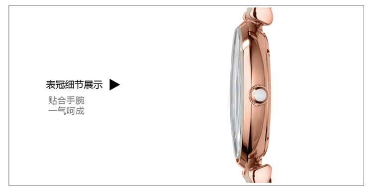 商品Emporio Armani|阿玛尼ARMANI 手表 皮质表带经典时尚休闲石英女士腕表AR1681,价格¥1481,第4张图片详细描述