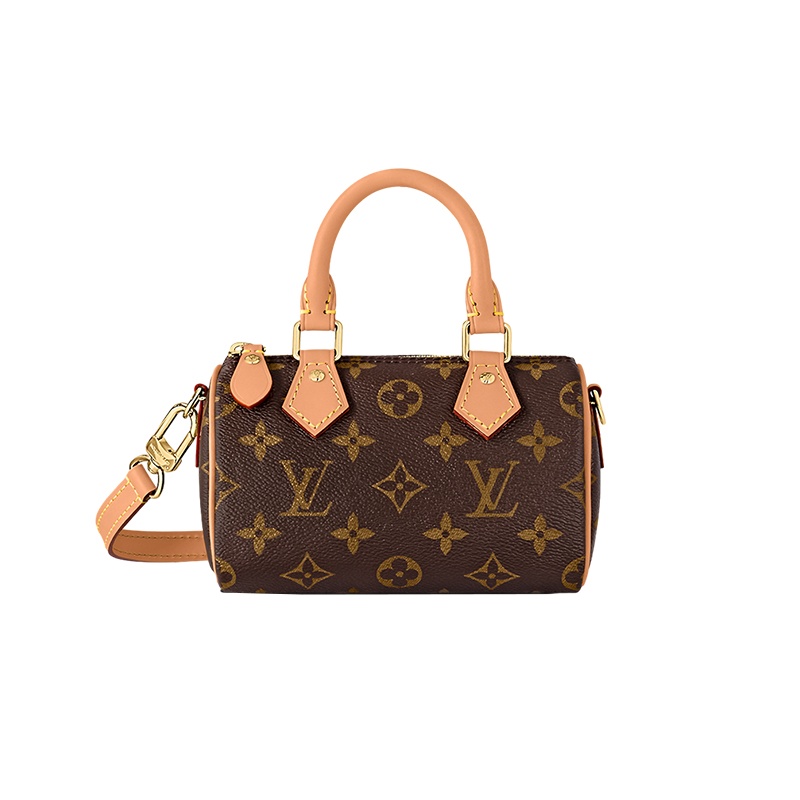 商品Louis Vuitton|【预售十天】路易威登 Speedy Nano女士老花棕色帆布配皮拉链开合可调节拆卸肩带斜挎包 M81085,价格¥13207,第6张图片详细描述