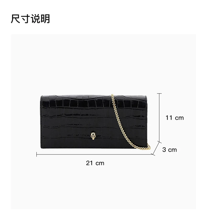 商品[国内直发] Alexander McQueen|ALEXANDER MCQUEEN 黑色女士零钱包 632031-1JM0G-1000,价格¥3621,第3张图片详细描述