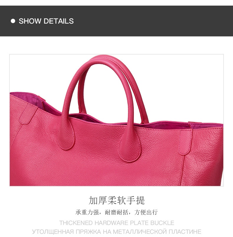 商品[国内直发] YeeCollene|敞口欧美真皮包手提女包包简约个性托特真皮大包超大容量,价格¥488,第14张图片详细描述