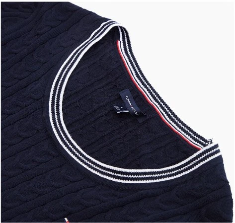 商品[国内直发] Tommy Hilfiger|TOMMY HILFIGER 藏蓝色女士针织衫/毛衣 76A6105-410,价格¥183,第3张图片详细描述