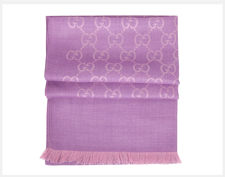 商品Gucci|GUCCI 古驰 女士紫色羊毛围巾 165904-3G646-5372,价格¥1241,第4张图片详细描述
