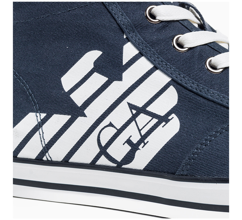 商品Emporio Armani|EMPORIO ARMANI 男海军蓝色男士帆布鞋 288014-5P299-06935,价格¥648,第11张图片详细描述