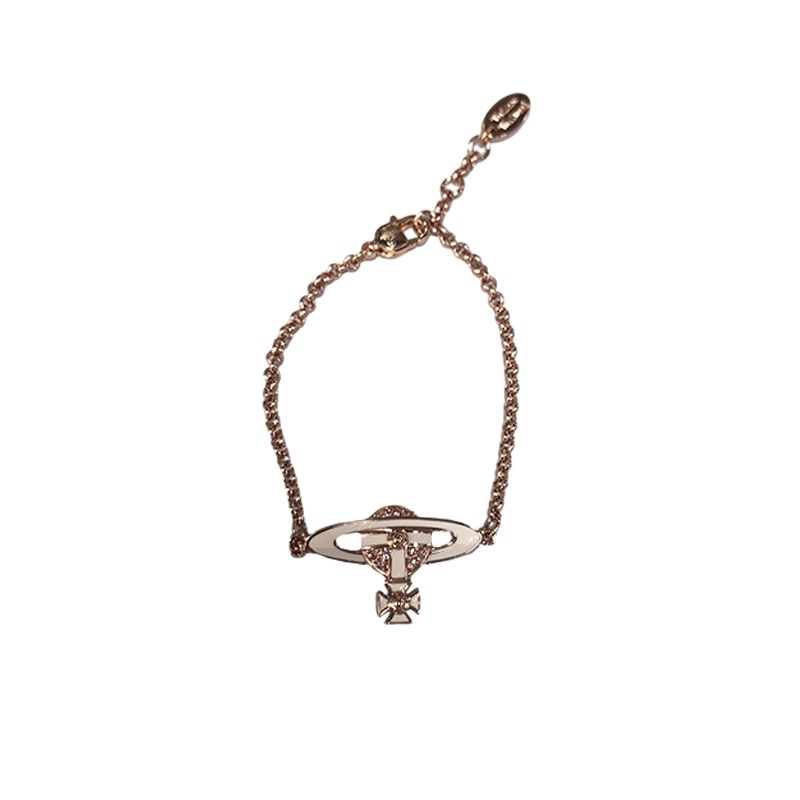 商品Vivienne Westwood|VIVIENNE WESTWOOD/西太后 米色/金色星球浮雕图案手链,价格¥686,第2张图片详细描述