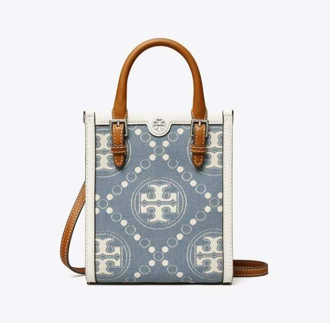 商品[国内直发] Tory Burch|托里·伯奇TORY BURCH 女士老花刺绣织物配皮托特包斜挎包 ,价格¥3385,第7张图片详细描述