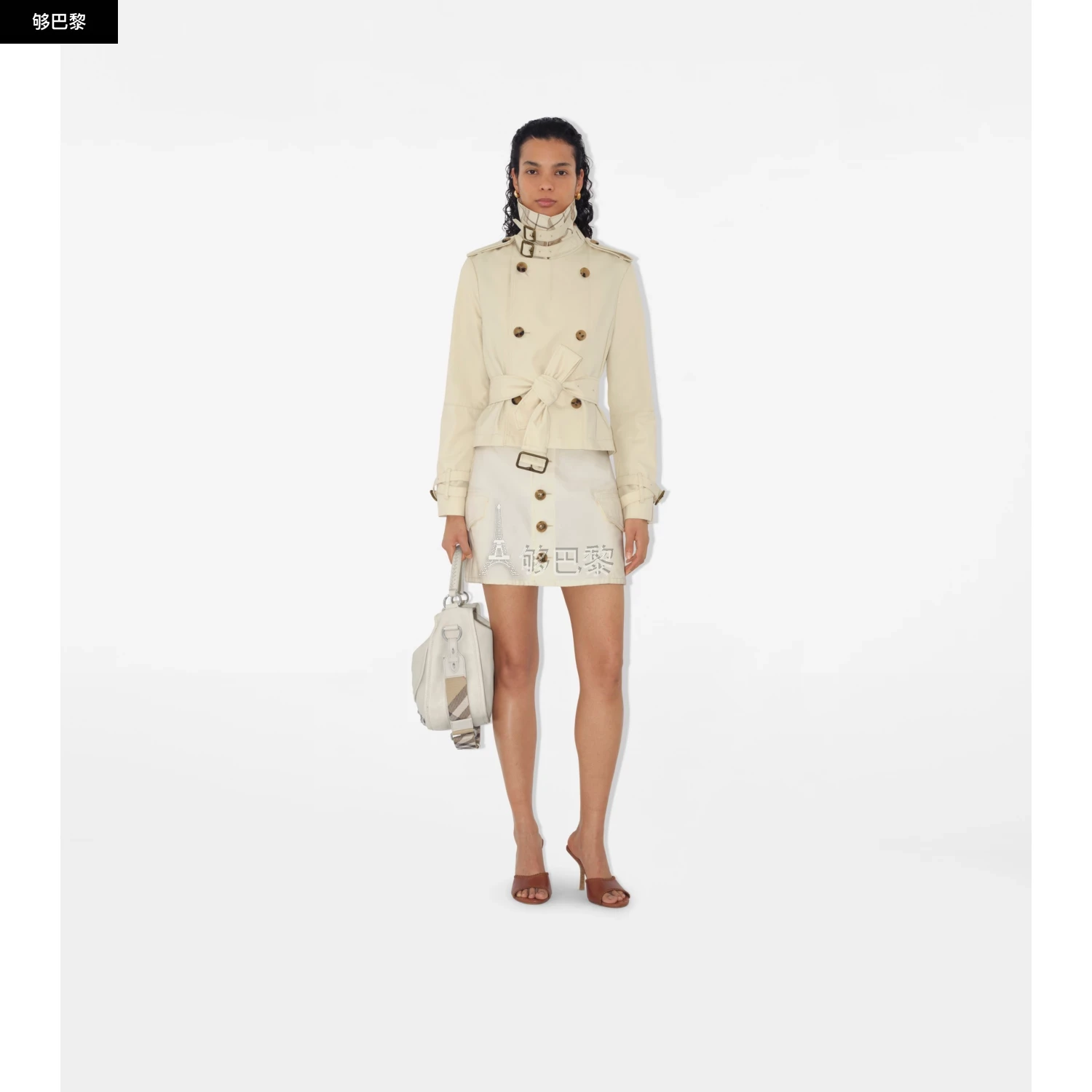 商品Burberry|【预售】 巴宝莉 25春夏 女士 夹克 短款棉质混纺 Trench 外套 81063641 ,价格¥14711,第5张图片详细描述