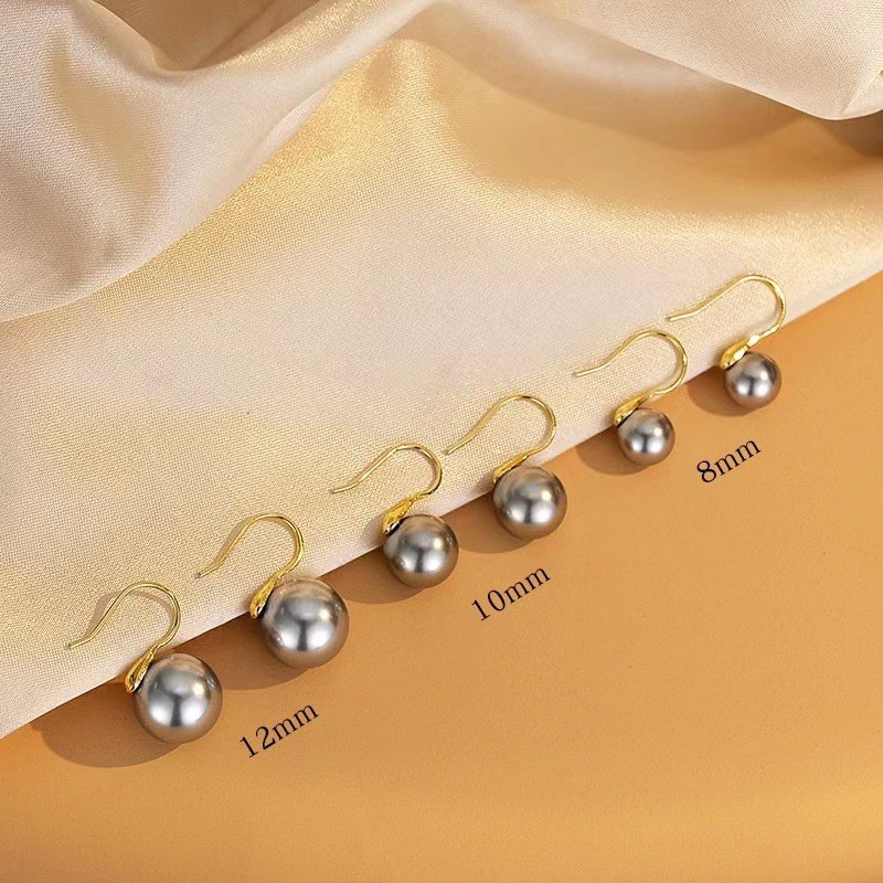 商品[国内直发] GLENVINTEN|格岚云顿新款简约复古银灰色白色高跟鞋耳环女奥地利施家珍珠925银镀金耳饰,价格¥117,第4张图片详细描述