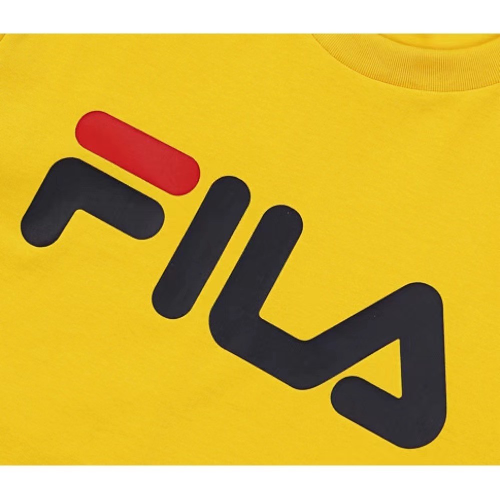商品Fila|【享贝家】斐乐FILA 简约字母Logo休闲短袖T恤 男女同款 黄色 FS2RSB2001XYEW Q,价格¥105,第4张图片详细描述