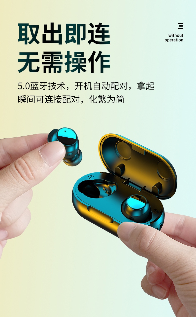 商品[国内直发] GLENVINTEN|格岚云顿真无线5.0蓝牙耳机双耳入耳式运动防水降噪,价格¥215,第3张图片详细描述