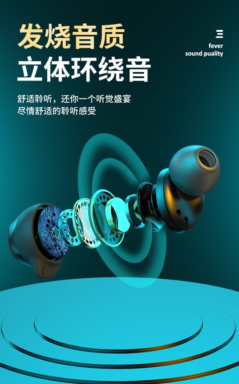 商品[国内直发] GLENVINTEN|格岚云顿真无线5.0蓝牙耳机双耳入耳式运动防水降噪,价格¥215,第4张图片详细描述
