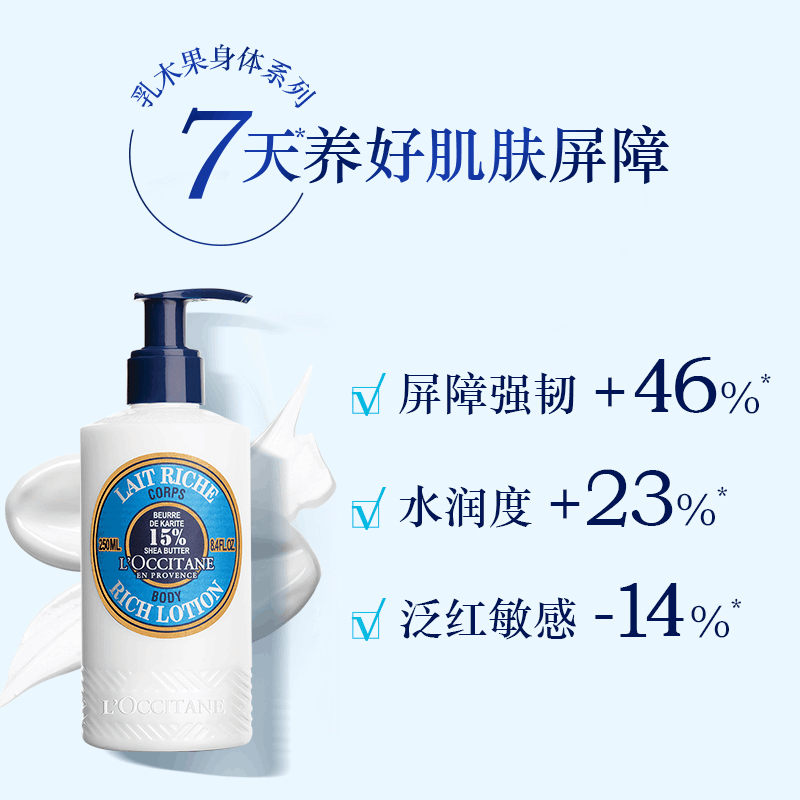 商品L'Occitane|L'occitane/欧舒丹乳木果润肤露250ml补水保湿温和滋润,价格¥226,第1张图片详细描述