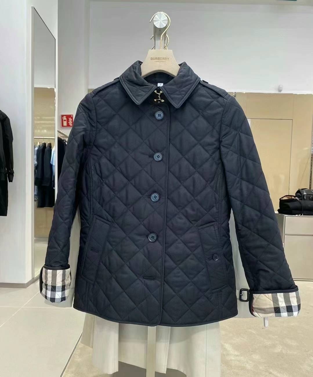 商品Burberry|博柏利 Frankby系列 女士黑色织物绗缝夹克80658711,价格¥3147,第6张图片详细描述
