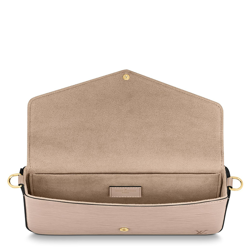 商品Louis Vuitton|预售十天 Louis Vuitton/路易威登 22春夏新款FÉLICIE系列 女士象灰色水波纹牛皮革徽标印花金扣金链配可拆卸贴袋翻盖开合单肩斜挎手拿链条信封包M68758,价格¥10797,第4张图片详细描述