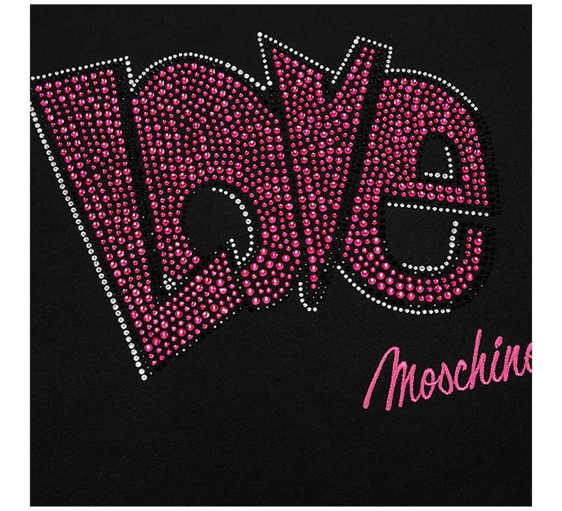 商品[国内直发] Moschino|MOSCHINO 女士黑色棉质长款卫衣 W584705-E1861-C74,价格¥1875,第6张图片详细描述