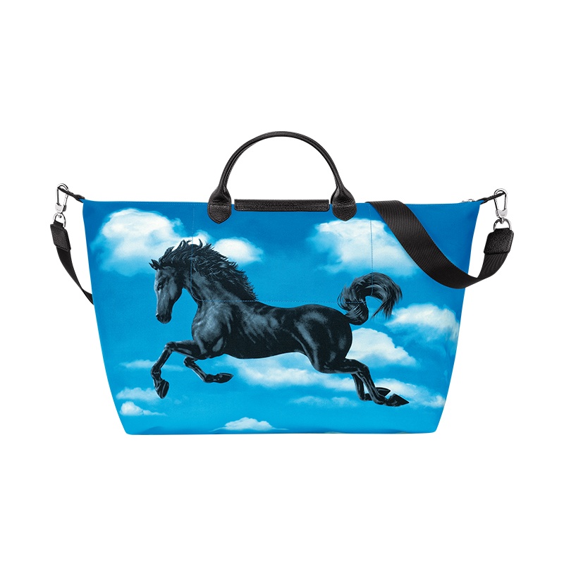 商品Longchamp|珑骧 TOILETPAPER女士小号黄色/云彩图案帆布旅行包（2色可选）,价格¥3473,第6张图片详细描述