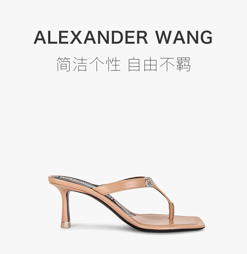 商品Alexander Wang|ALEXANDER WANG 女士粉色皮革高跟凉鞋 30C220S025-272,价格¥3225,第3张图片详细描述