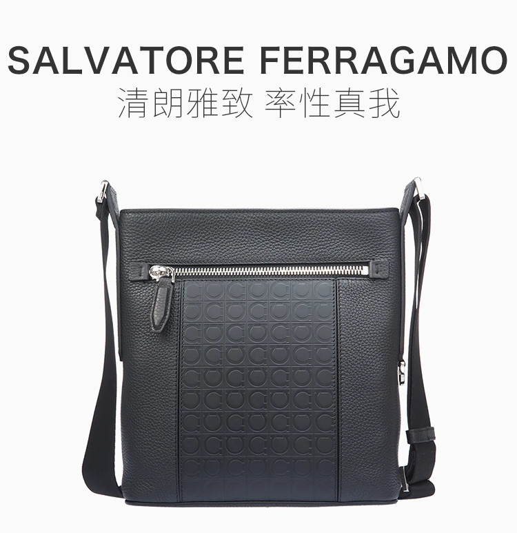 商品Salvatore Ferragamo|Salvatore Ferragamo 菲拉格慕 男士黑色牛皮单肩包 24-0866-685428,价格¥9032,第2张图片详细描述
