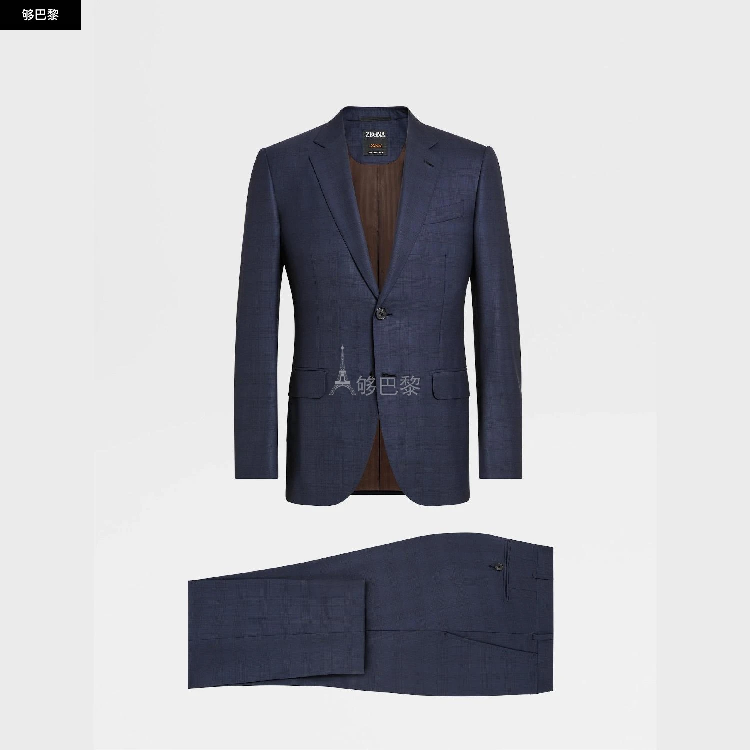 商品Zegna|【预售】 杰尼亚 24秋冬 男士 西服套装 NAVY BLUE PRINCE OF WALES CENTOVENTIMILA WOOL SUIT C22N01-21L2N5,价格¥53437,第2张图片详细描述