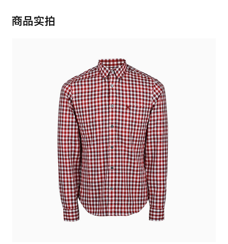 商品[国内直发] Burberry|Burberry 博柏利 男装红白格商务休闲衬衫红白格 3942148,价格¥2173,第4张图片详细描述