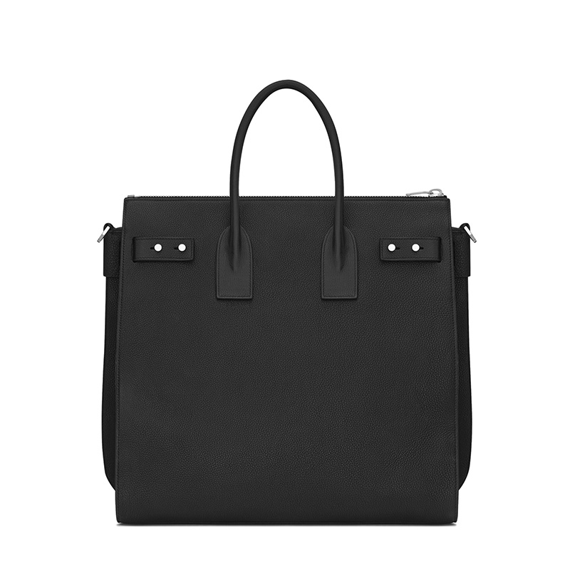 商品Yves Saint Laurent|SAINT LAURENT PARIS/圣罗兰 YSL NORTH/SOUTH系列男士黑色柔软小牛皮锁头可拆卸肩带手提斜挎单肩包480583DTI0E1000,价格¥18815,第3张图片详细描述
