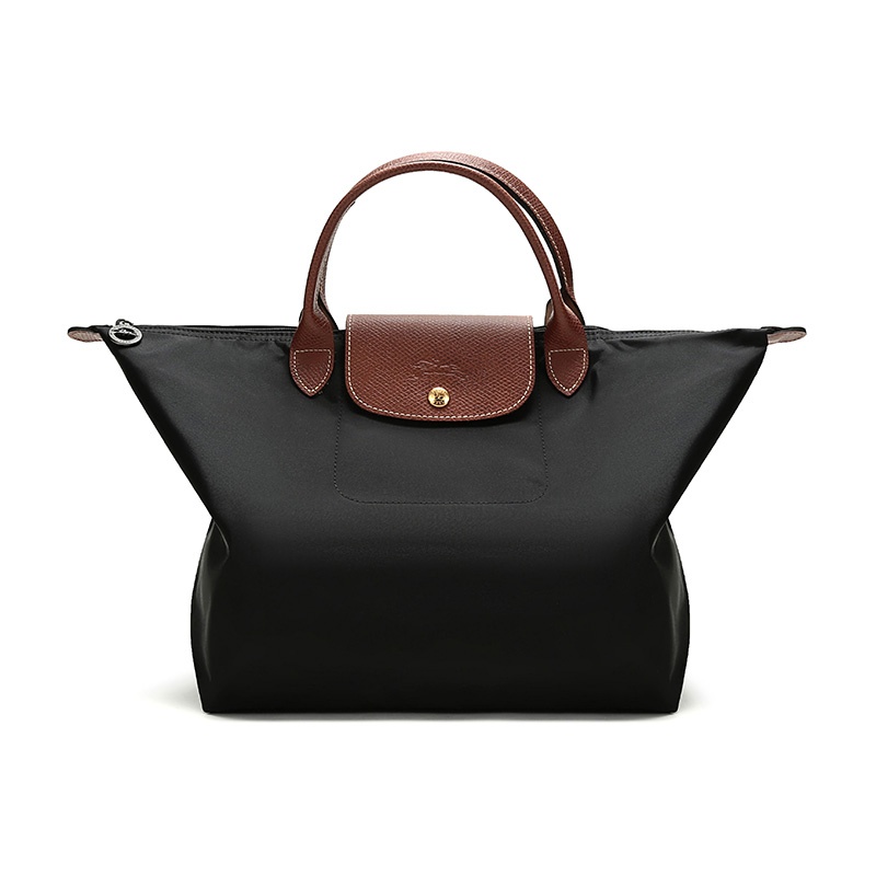 商品[国内直发] Longchamp|珑骧 LONGCHAMP 女士LE PLIAGE系列�小号黑色织物短柄可折叠手提包饺子包 L1623 089,价格¥1111,第5张图片详细描述
