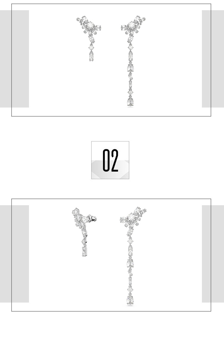 商品Swarovski|SWAROVSKI 施华洛世奇 GEMA 水滴形耳环 女 不对称饰品 礼物 气质 5644680,价格¥1622,第3张图片详细描述