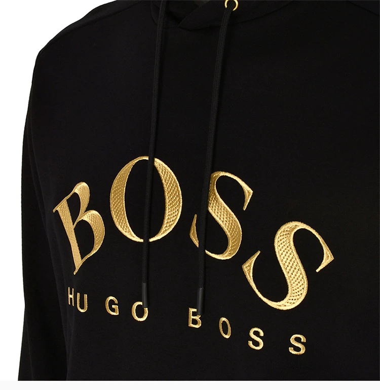 商品[国内直发] Hugo Boss|Hugo Boss 雨果博斯 男士黑色棉质经典logo标识长袖套头运动衫卫衣 SOODY-50415899-006,价格¥1254,第8张图片详细描述