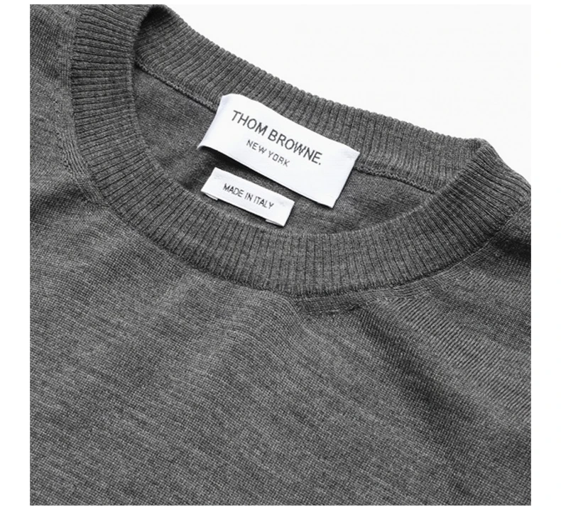 商品Thom Browne|THOM BROWNE 灰色男士针织衫/毛衣 MKA002A-Y1014-038,价格¥4557,第5张图片详细描述