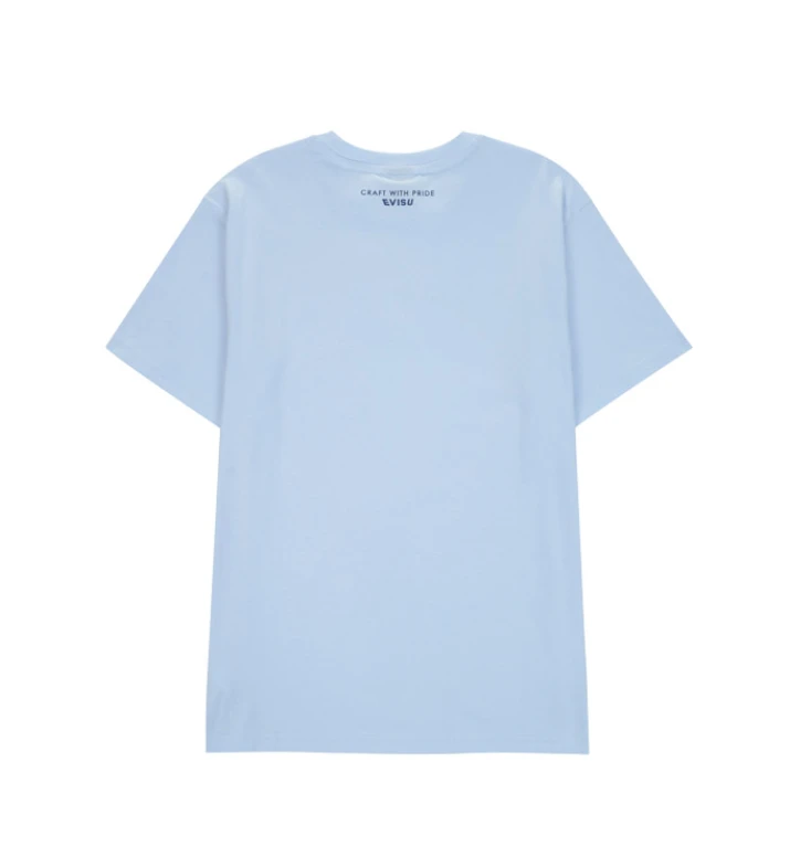 商品Evisu|【享贝家】（国内现货-QD）Evisu 福神 胸前大logo图案宽松短袖T恤 男女同款 蓝色 ET5UTS901SB,价格¥136,第2张图片详细描述