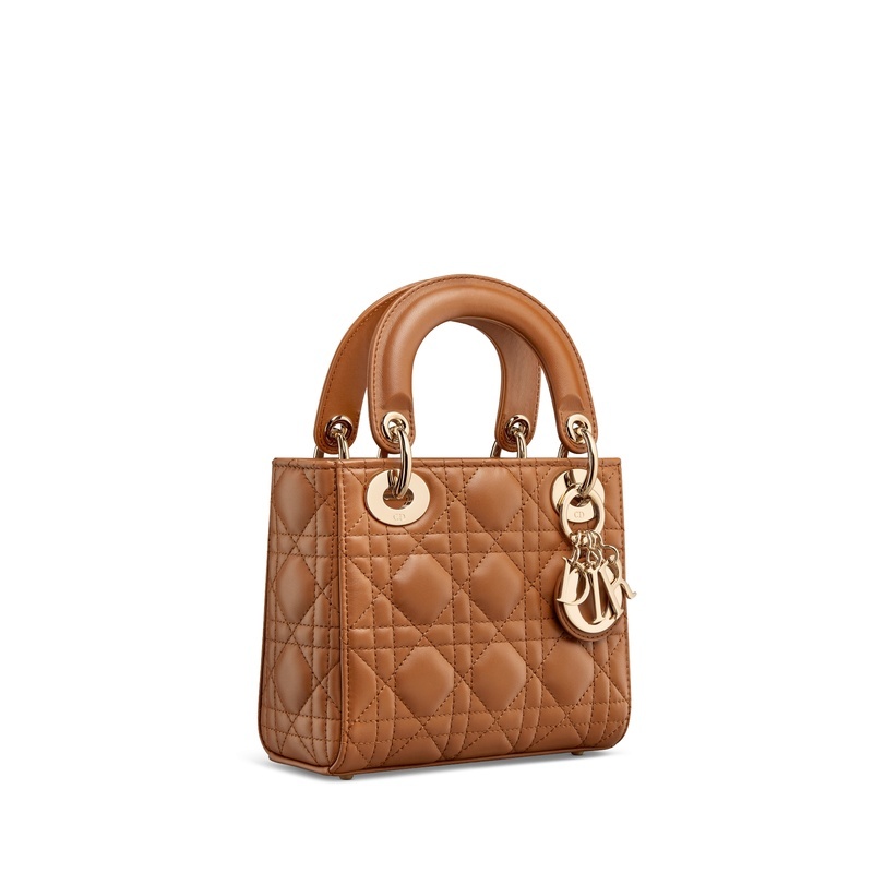 商品Dior|迪奥 Lady Dior系列女士棕色羊皮手提包 M0505ONGE_M44M,价格¥36342,第7张图片详细描述