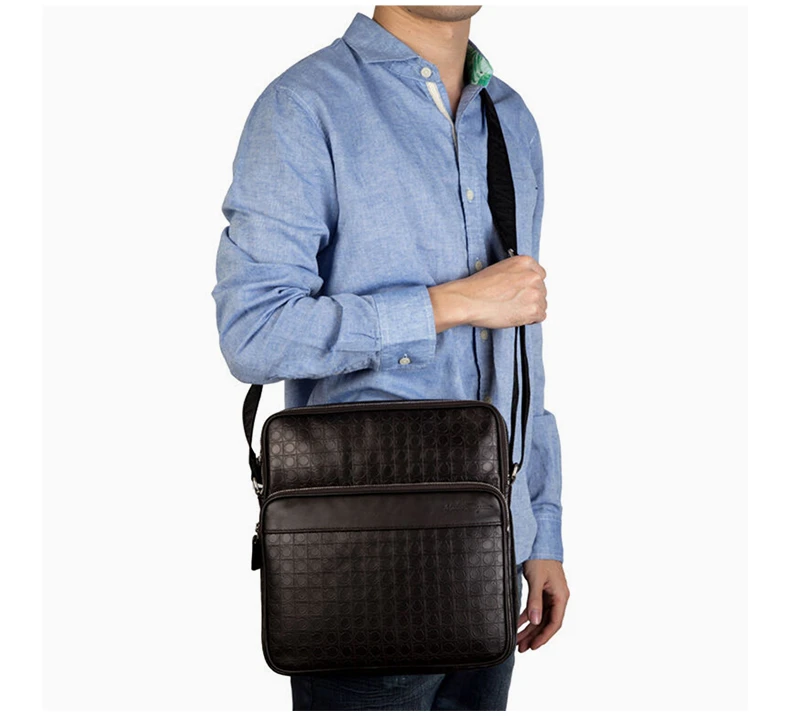 商品[国内直发] Salvatore Ferragamo|Salvatore Ferragamo 菲拉格慕 男士深咖色牛皮单肩斜挎包 24-9541-0556947,价格¥3763,第6张图片详细描述