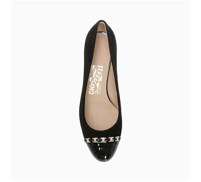 商品Salvatore Ferragamo|SALVATORE FERRAGAMO 女士黑色平底鞋 0567458,价格¥2111,第7张图片详细描述