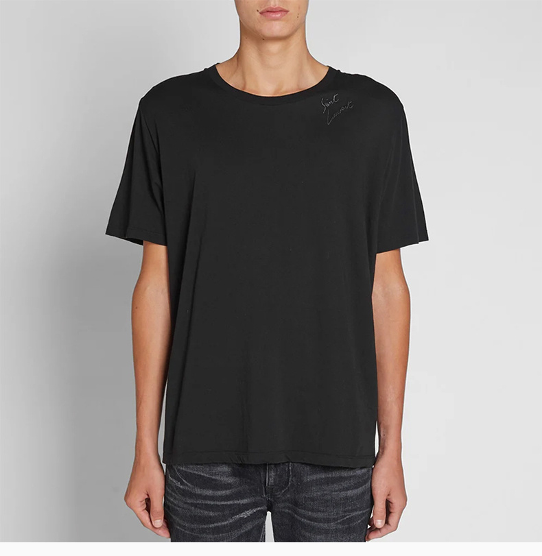 商品Yves Saint Laurent|SAINT LAURENT 男士黑色T恤 533416-YB2WS-1001,价格¥2929,第9张图片详细描述