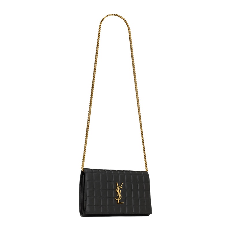 商品Yves Saint Laurent|圣罗兰 YSL 23新款 CASSANDRE女士黑色方形绗缝小羊皮可拆卸肩带钱包/斜挎包 743346AABVP1000,价格¥12541,第5张图片详细描述