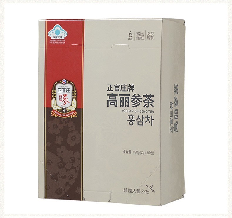 商品[国内直发] Jeong Gwanjang|正官庄 人参 韩国六年根红参 高丽参茶(3g*50袋) 保健食品,价格¥198,第4张图片详细描述