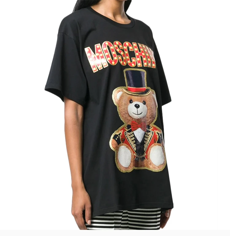 商品Moschino|MOSCHINO 黑色女士T恤 EV0702-0540-3555,价格¥1093,第5张图片详细描述