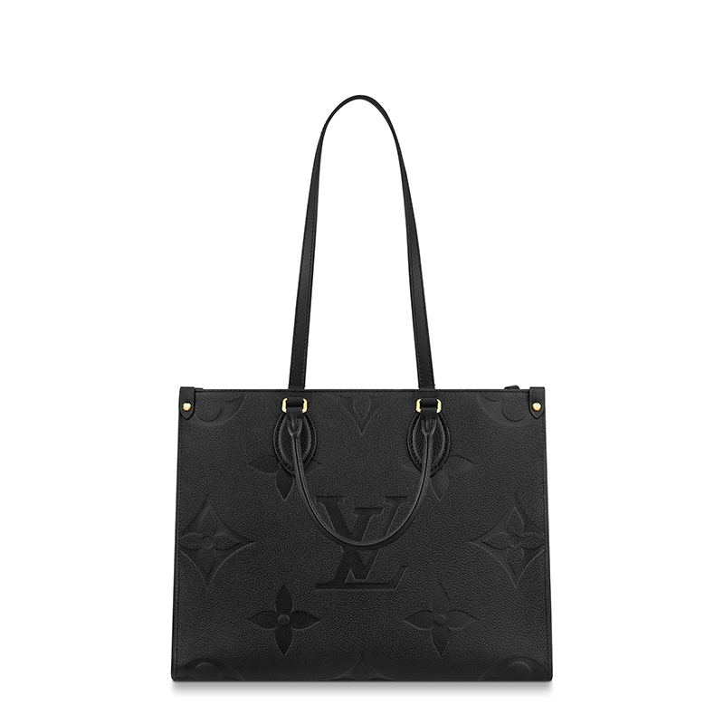 商品Louis Vuitton|【现货】路易威登 ONTHEGO系列 女士中号黑色老花压纹粒面皮革单肩手提托特包 M45595,价格¥24081,第3张图片详细描述