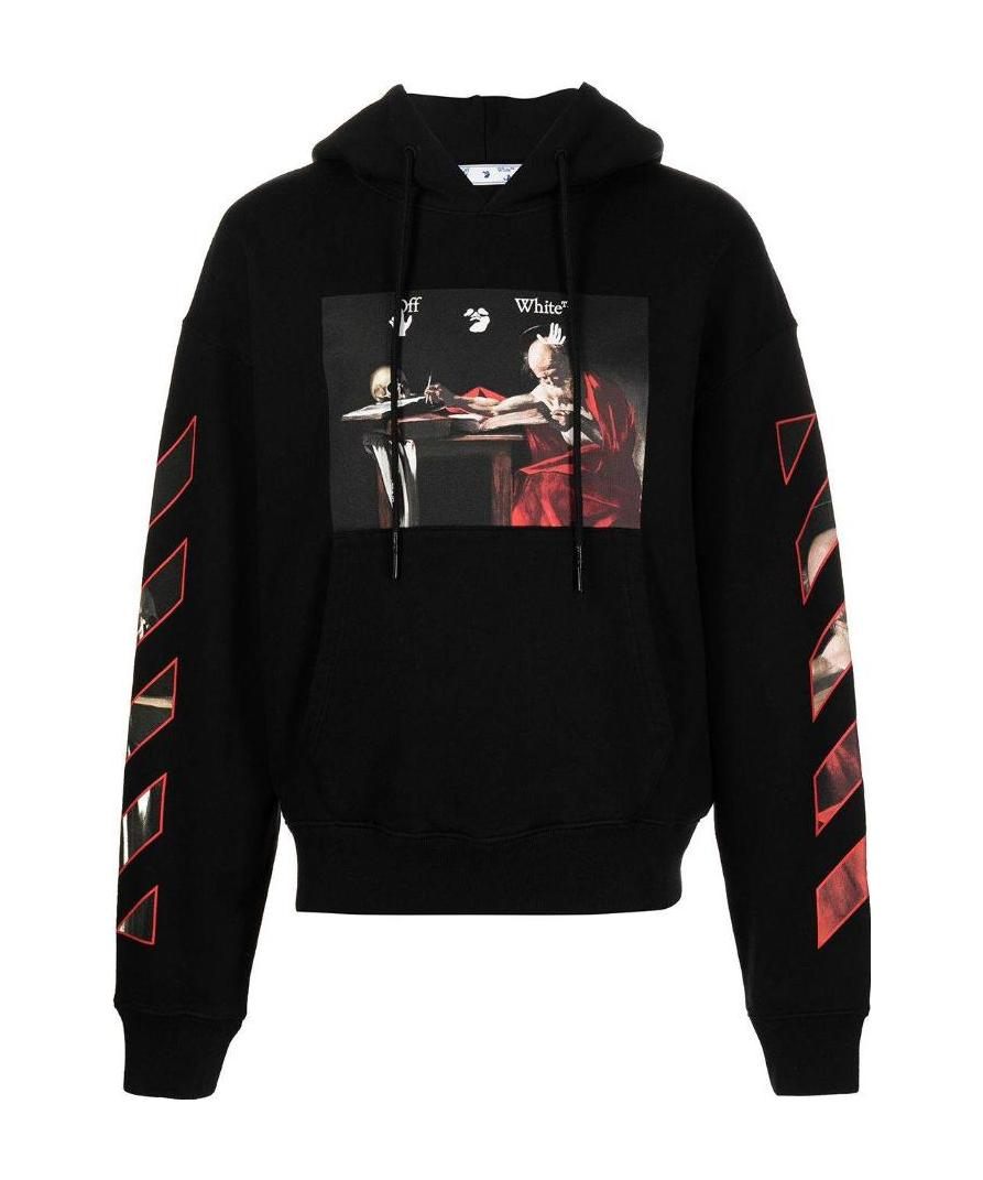 商品Off-White|男黑色棉印花圆领套头卫衣 OMBB037R21FLE002-0125（澳门仓发货）,价格¥3026,第5张图片详细描述