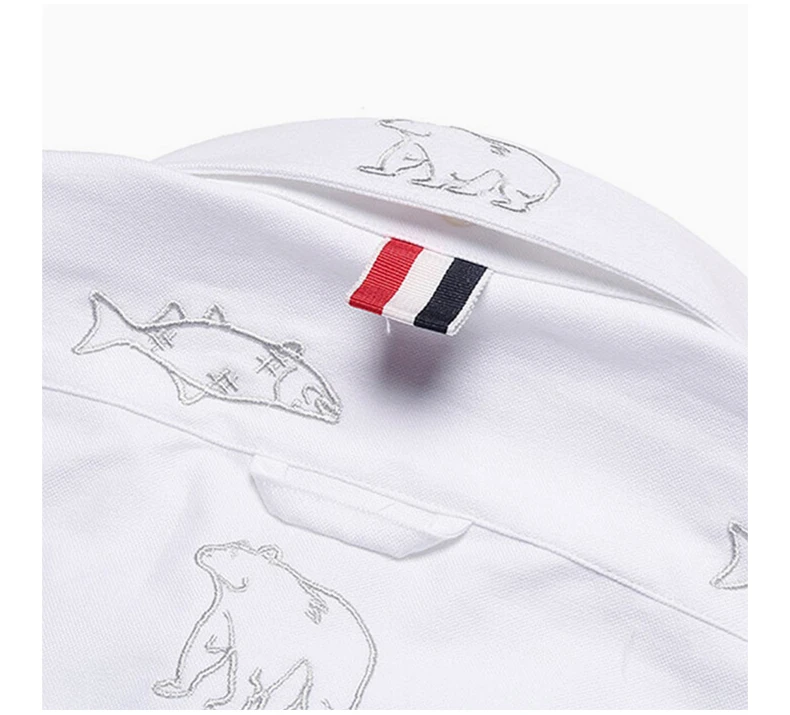 商品Thom Browne|THOM BROWNE 白色男士衬衫 MWL272E-07606-100,价格¥4822,第7张图片详细描述