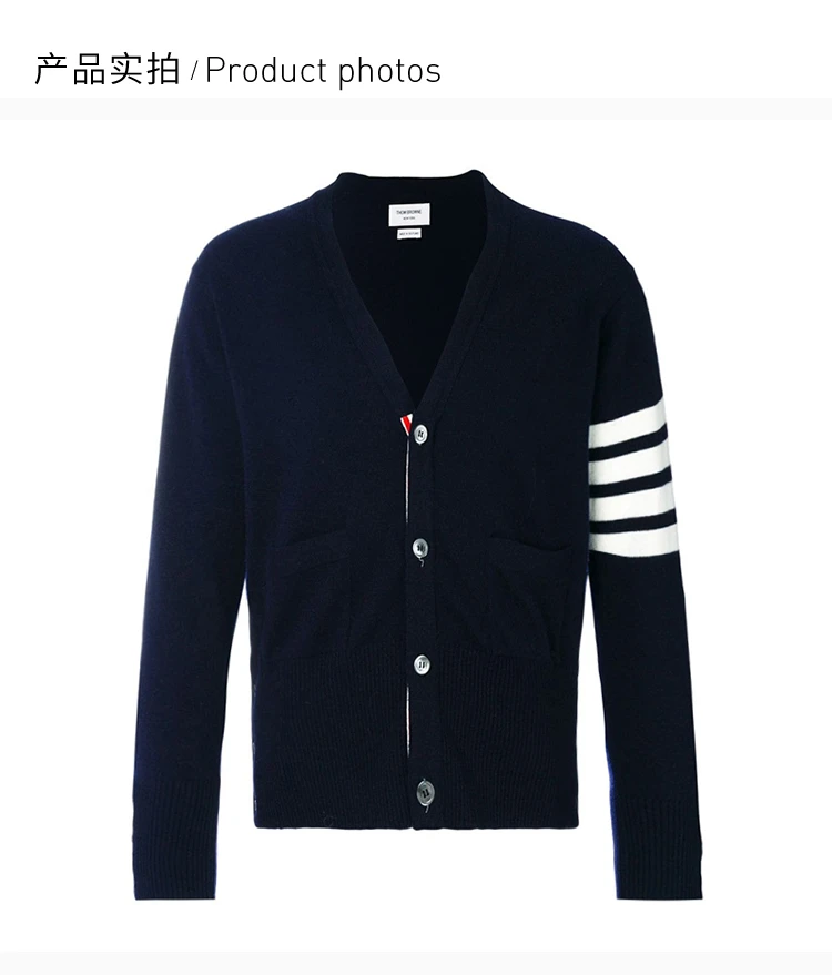 商品[国内直发] Thom Browne|THOM BROWNE 海军蓝色男士针织衫/毛衣 MKC001A-00011-415,价格¥11913,第4张图片详细描述
